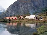 9 5 Idyllic Joksam Camp On Trek From Kharta To Everest Kangshung East Face We soon came to our idyllic campsite at a place called Joksam (4000m), our tents mirrored in the slow moving river beneath a hill forested with green trees.